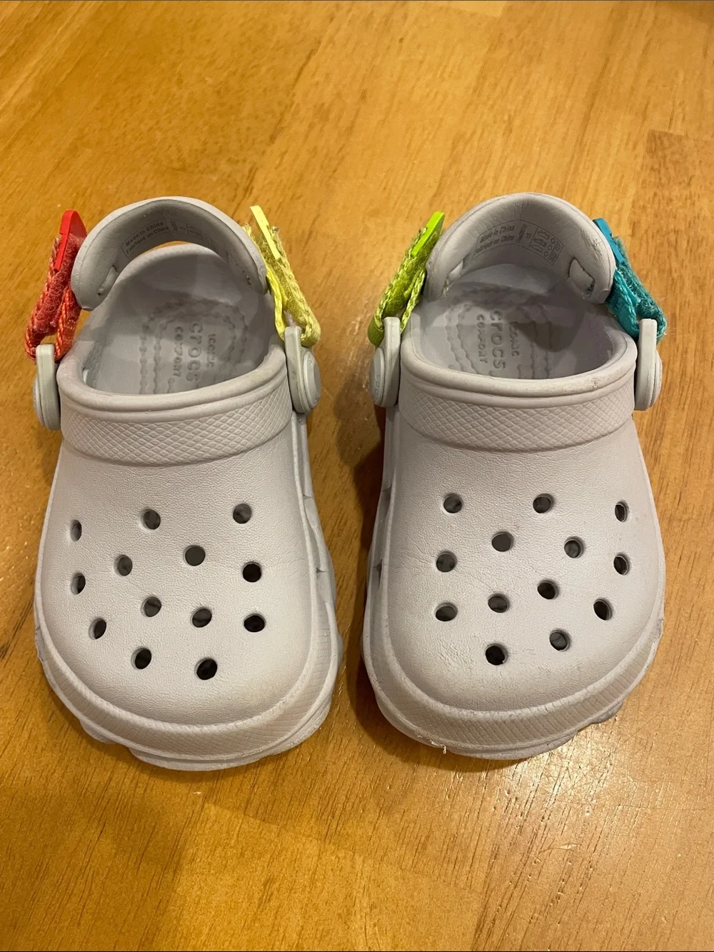 CROCS All Terrain Clogs C5 Grey Toddler Baby Shoes Adjustable Heel Straps